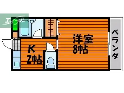 ファンテイル青江(1K/1階)の間取り写真
