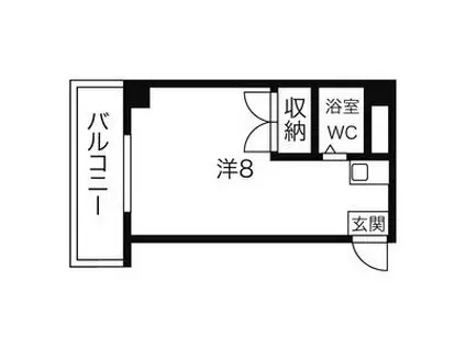 ルート19徳川(1K/8階)の間取り写真
