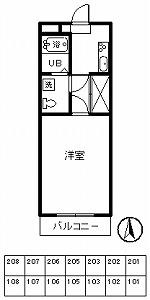チェリオハイツ(1K/2階)の間取り写真