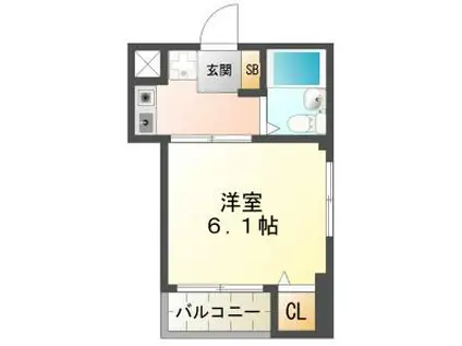 サンコート鷹取(1K/3階)の間取り写真
