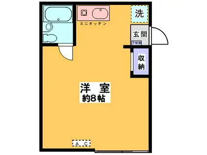 コートプリンスII(ワンルーム/1階)の間取り写真