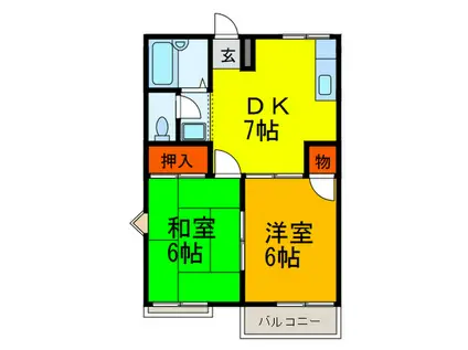 太子堂ホームズ(2DK/2階)の間取り写真