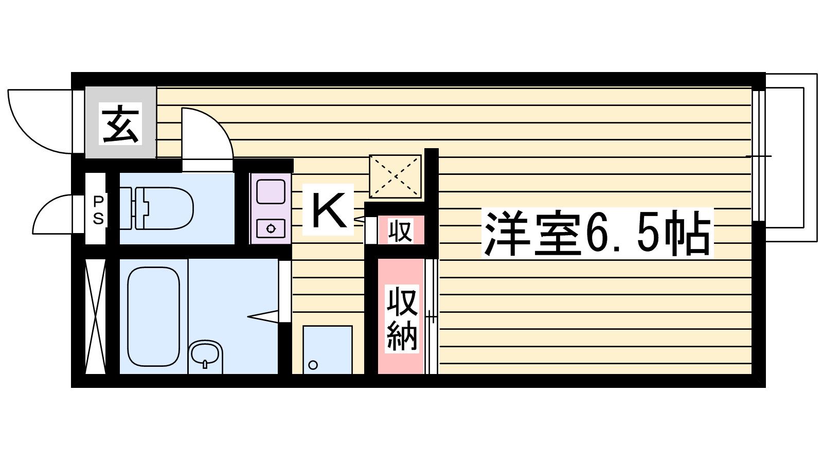 レオパレスAVENUE弐番館(1K/1階)の間取り写真