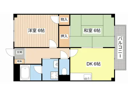 メゾン昴(2DK/1階)の間取り写真