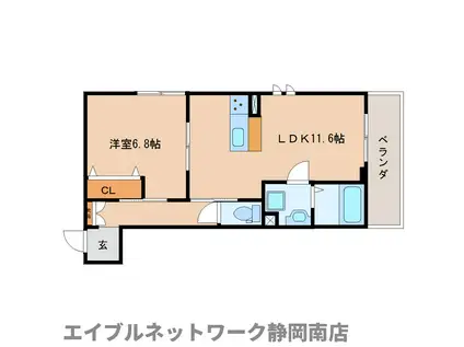 BLANCHE NEIGE(1LDK/3階)の間取り写真