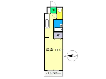 UNIVERSITY HOUSE(ワンルーム/1階)の間取り写真