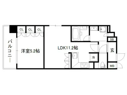 リーガル京都西陣II(1LDK/6階)の間取り写真