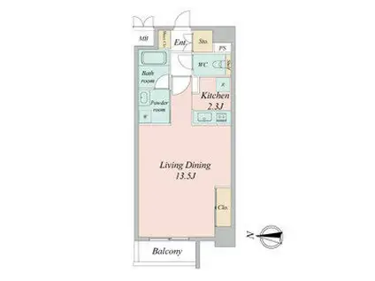 グラヴィス鶴舞(ワンルーム/2階)の間取り写真