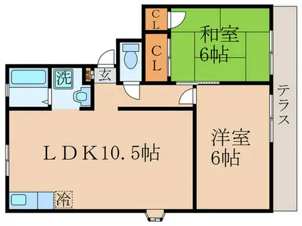 シャルムTAKASAGO(2LDK/1階)の間取り写真