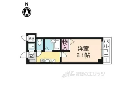 なかよしマンション四条大宮(1K/3階)の間取り写真