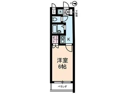 ドーチェスター大宮(1K/3階)の間取り写真