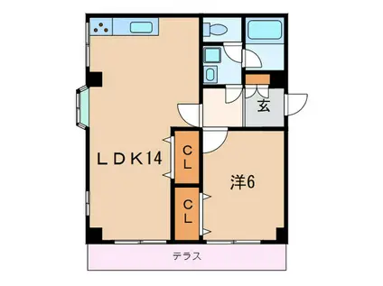 エスカール魚崎(1LDK/1階)の間取り写真