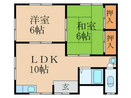 加藤アパート(2LDK/1階)の間取り写真