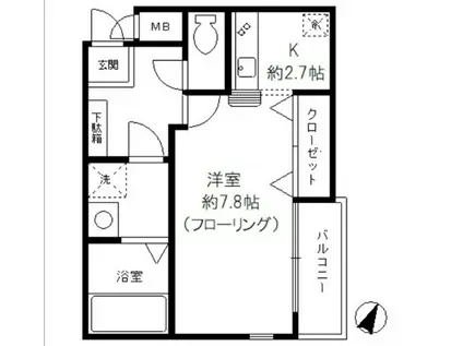 リヴェール新宿(1K/3階)の間取り写真