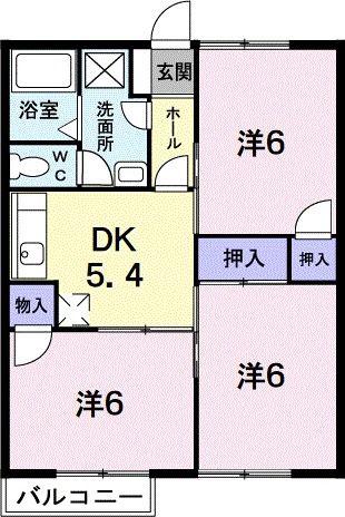 グリーンフィール(3DK/1階)の間取り写真