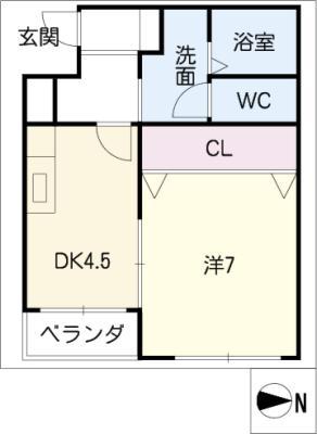 SALUTE(1DK/3階)の間取り写真