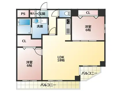 ペコラ広小路(2LDK/8階)の間取り写真