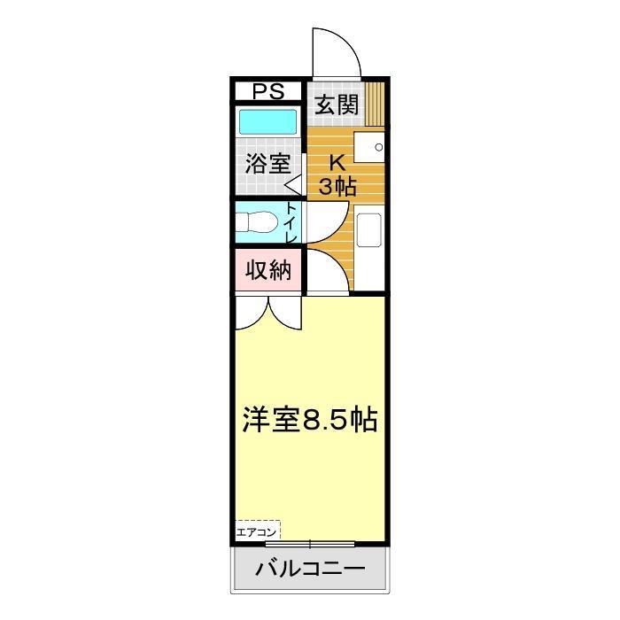 第5コタベハイム(1K/1階)の間取り写真