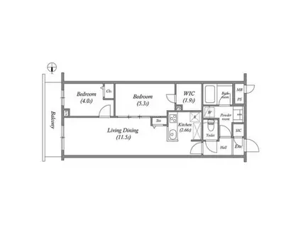 PRIMEGARDENWAKAGI(2SLDK/1階)の間取り写真