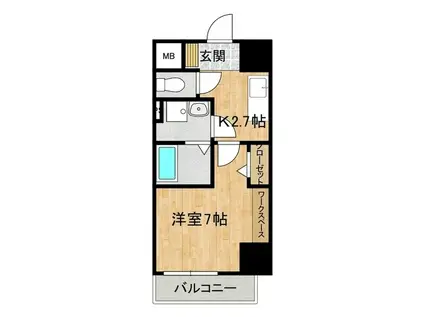 グラーヴェ三の丸(1K/13階)の間取り写真