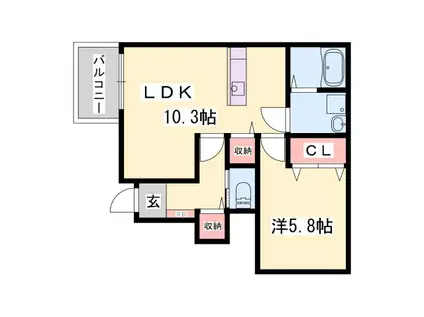 シエナ フローラ II番館(1LDK/1階)の間取り写真