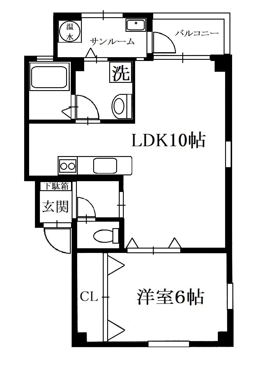 RASSURE(1LDK/1階)の間取り写真