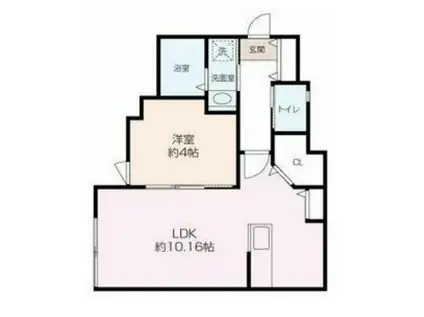 LUANA本厚木(1LDK/2階)の間取り写真