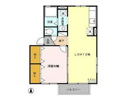 カーサ・イオシス(1LDK/1階)の間取り写真