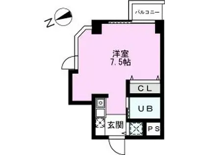 ジュネパレス春日部第2(ワンルーム/2階)の間取り写真