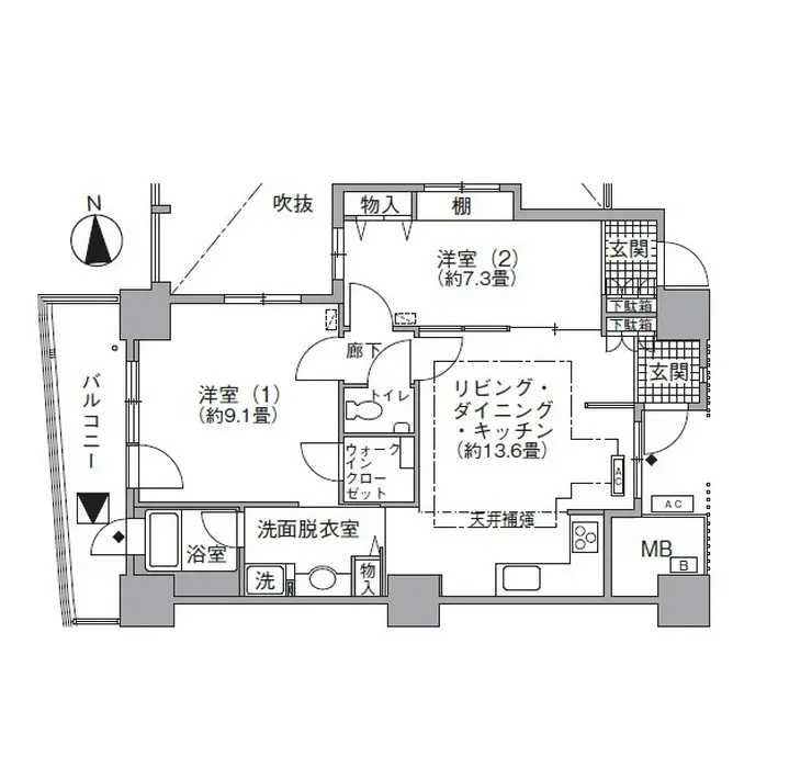 アクティ汐留 23階階 間取り