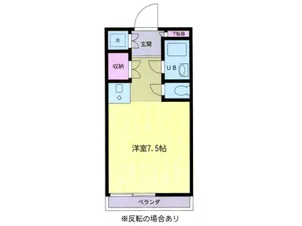 フローラル元木(ワンルーム/3階)の間取り写真