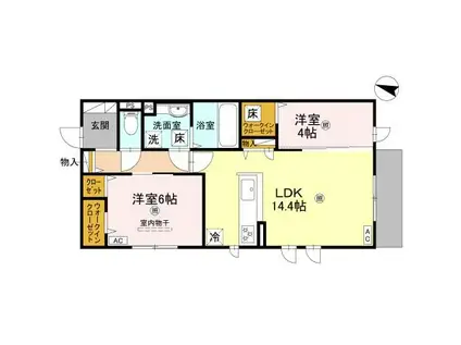 クレマチス(2LDK/1階)の間取り写真