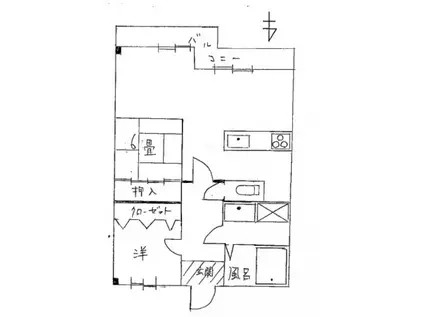 グリーンヒル波分(2LDK/8階)の間取り写真