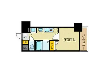 プレサンス名古屋STATIONビーフレックス(1K/4階)の間取り写真