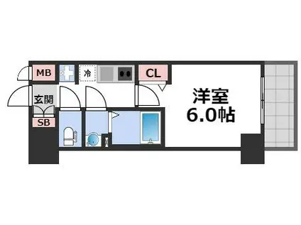 プレサンスOSAKA東中本エシデル(1K/4階)の間取り写真