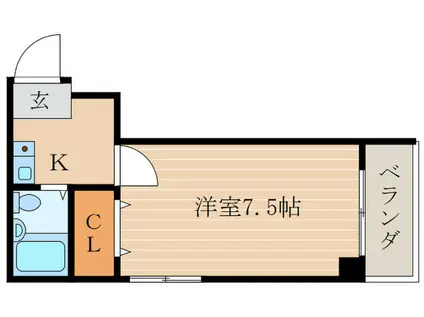 コーポセリバシー(1K/4階)の間取り写真