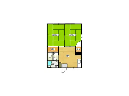 メープルハウス(2DK/2階)の間取り写真