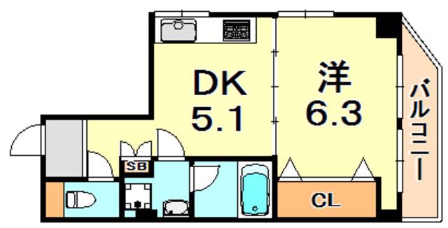 坂上コーポラス(1DK/4階)の間取り写真