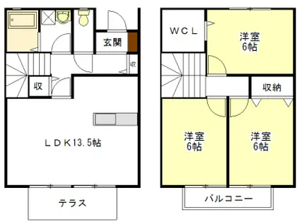 MAISON SYMPHONY B(3LDK/1階)の間取り写真