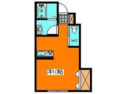 MASTERPIECE 1R-4(ワンルーム/1階)の間取り写真