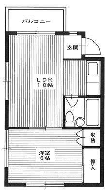 隆起ハイツ(1LDK/1階)の間取り写真