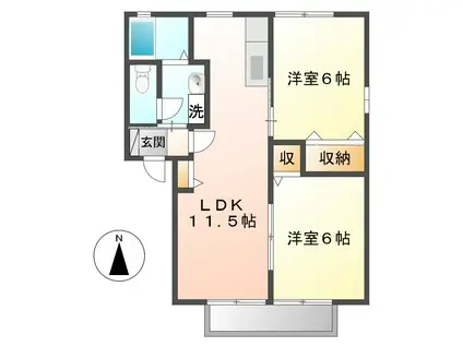 プリンス大島(2LDK/1階)の間取り写真