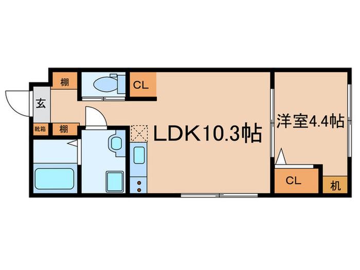 AMIRL PREMIER SHINSAKAE(1LDK/2階)の間取り写真