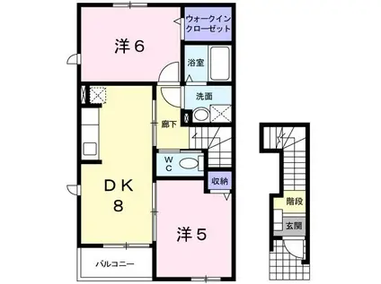 リバーセレッソ・W(2DK/2階)の間取り写真