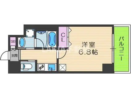 プレジオ都島本通(1K/13階)の間取り写真