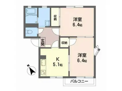 メゾンドールA(2K/1階)の間取り写真