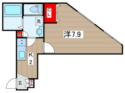 KENIX奥戸(1K/1階)の間取り写真