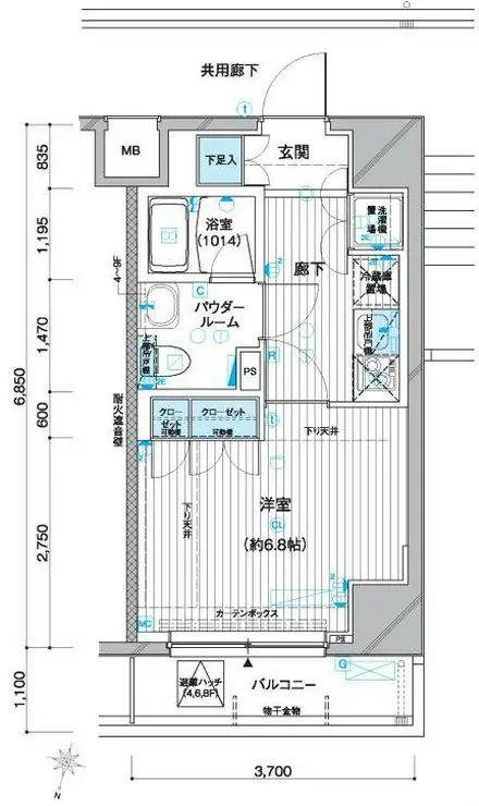 メインステージ赤羽北II 8階階 間取り