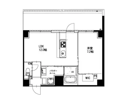 市ヶ谷仲之町ヒルズ ウイングサウス棟(1LDK/6階)の間取り写真