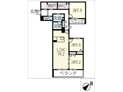 ラフィネ(3SLDK/2階)の間取り写真